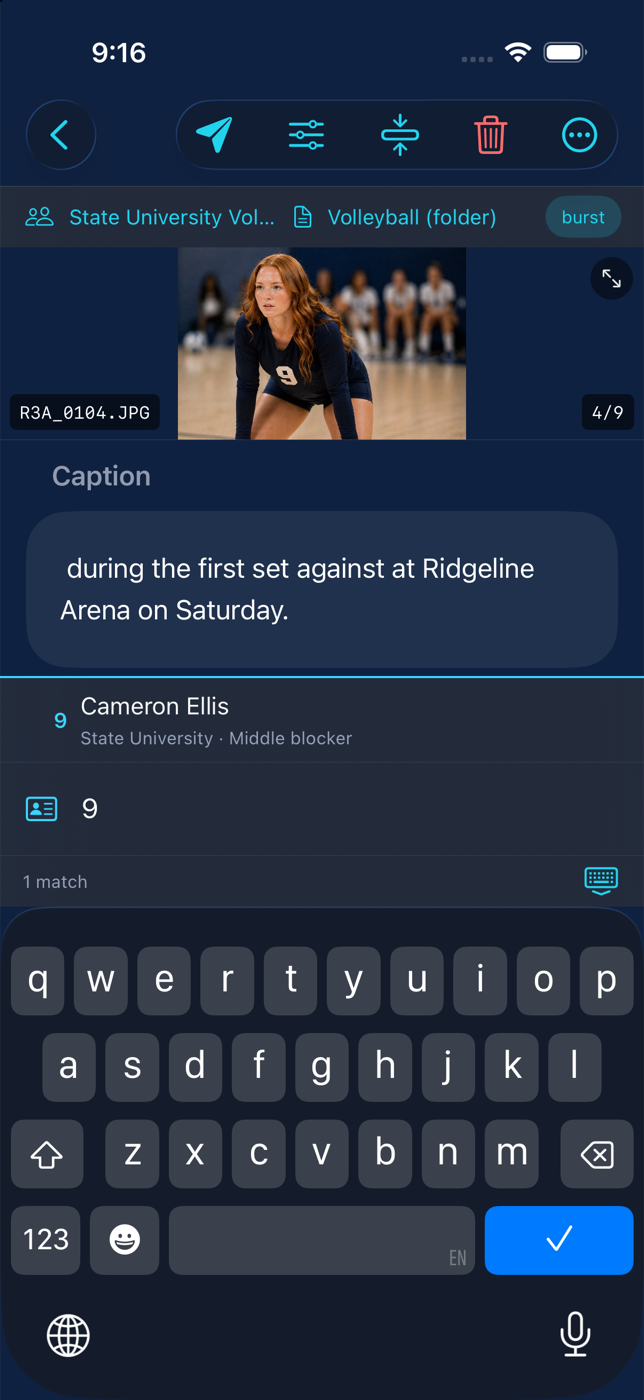 Typing 9 lists the player wearing 9