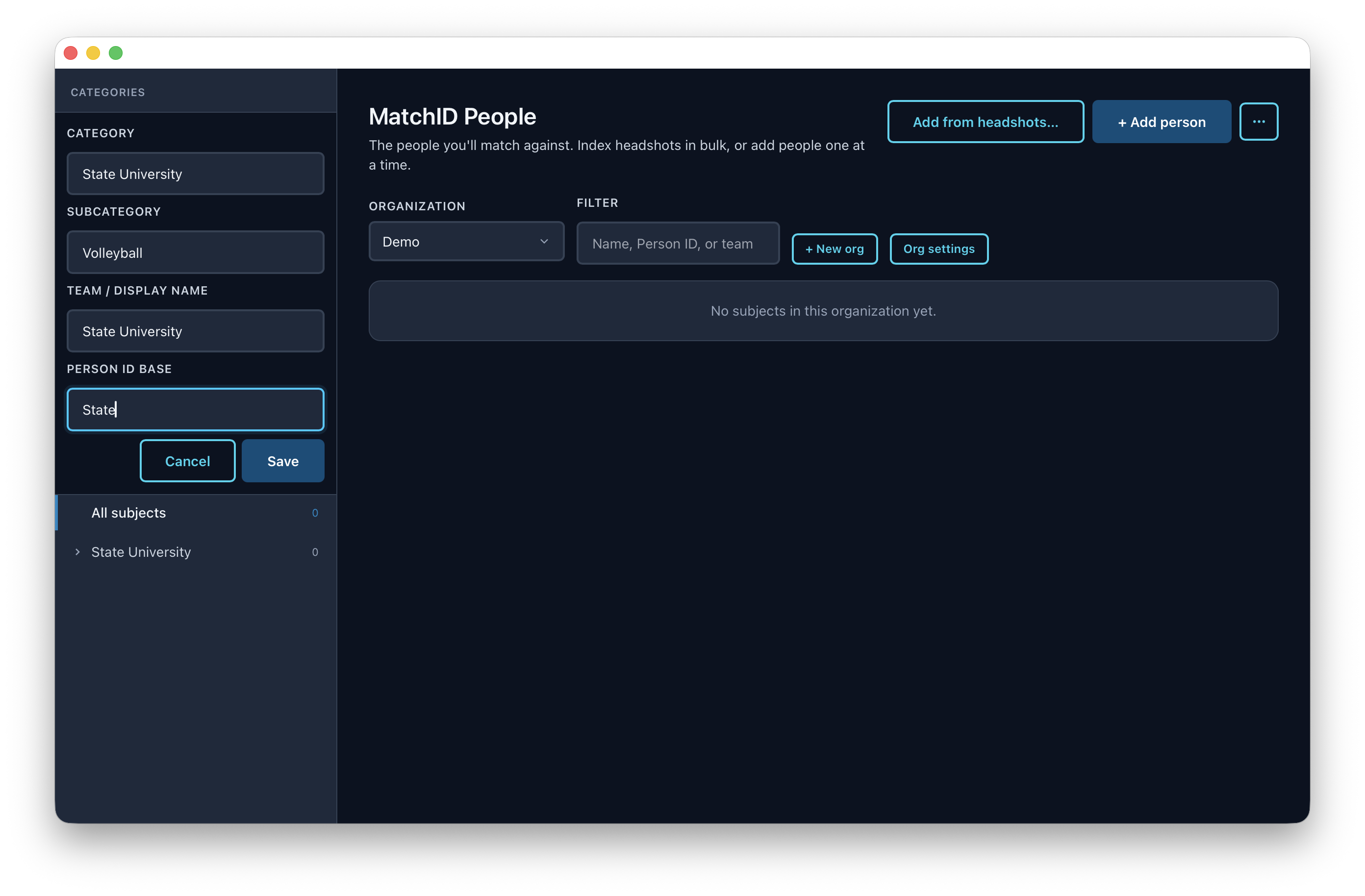 Create a category and subcategory