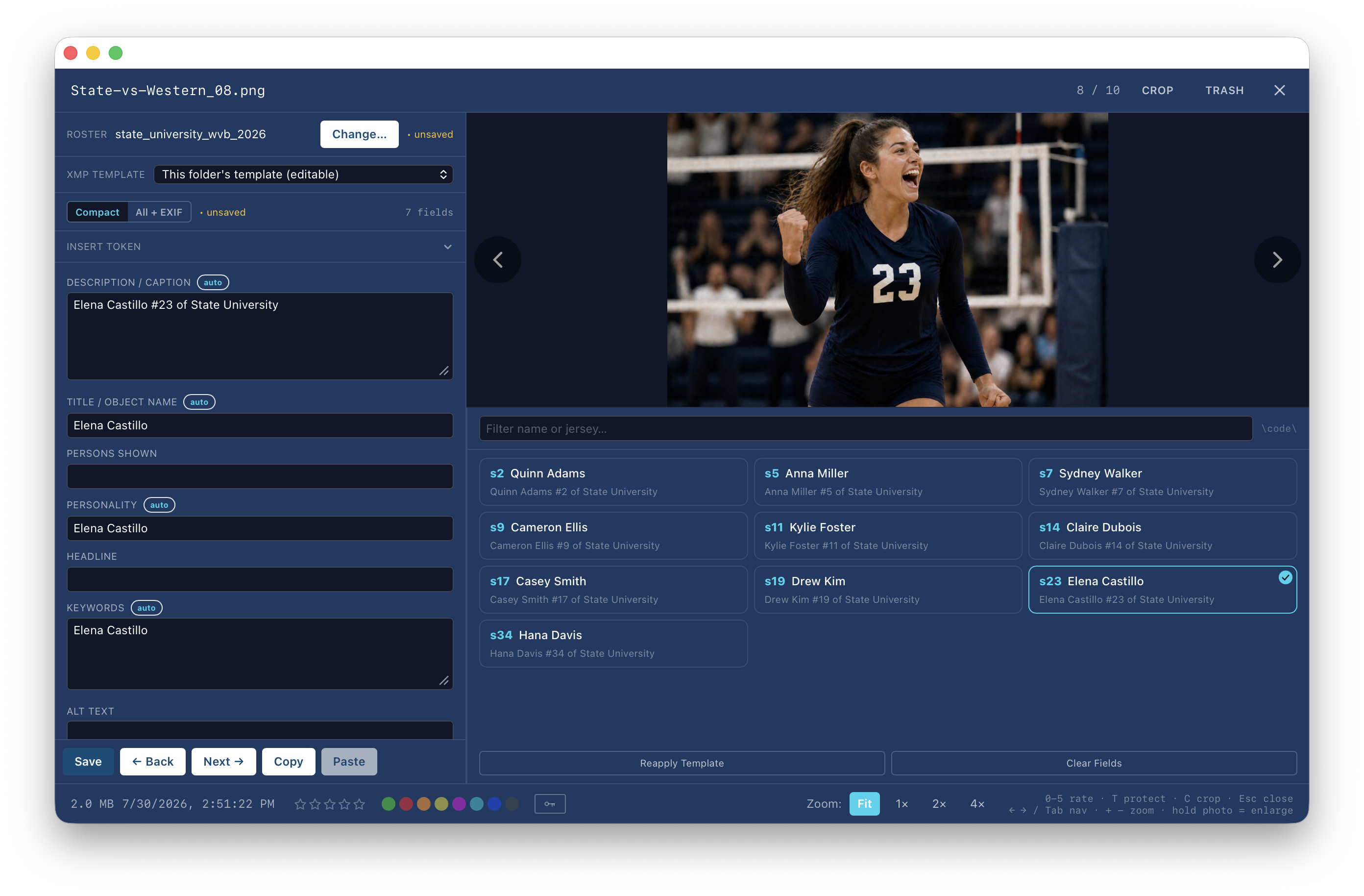 Preview with the Crop button