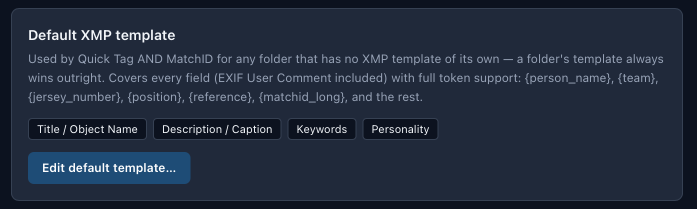 MatchID metadata settings