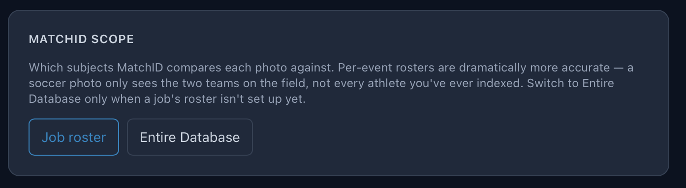 MatchID scope settings