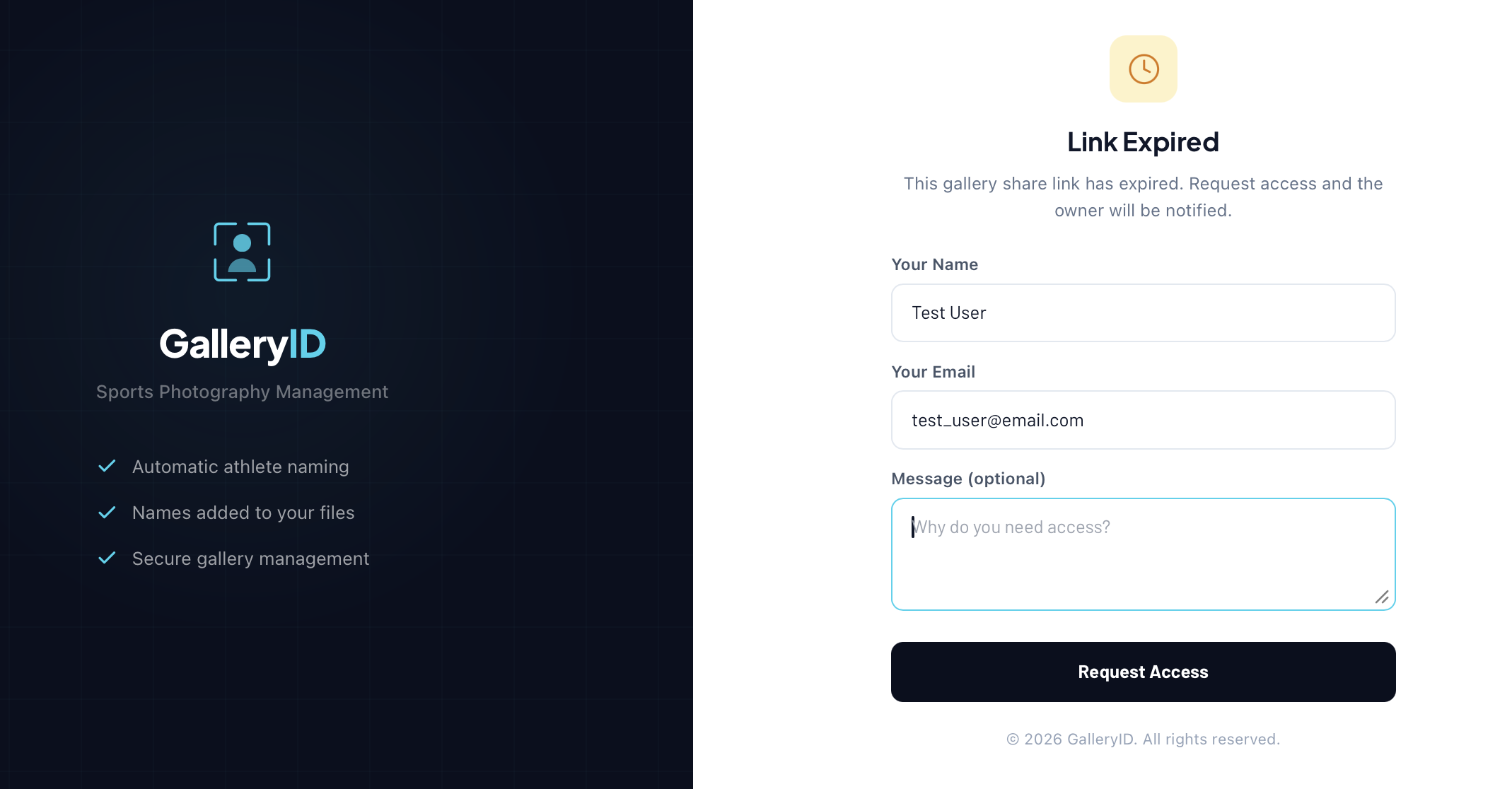 The Link Expired page the recipient sees