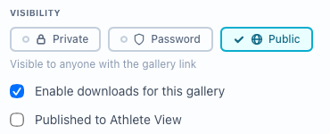 A gallery set to Public